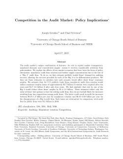 Competition in the Audit Market - The University of Chicago Booth