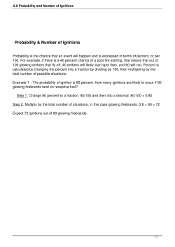 8.8 Probability and Number of Ignitions