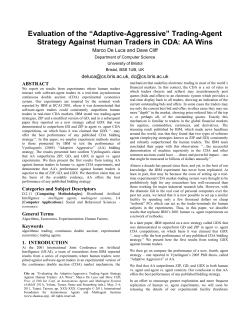 Evaluation of the &ldquo;Adaptive-Aggressive&rdquo; Trading
