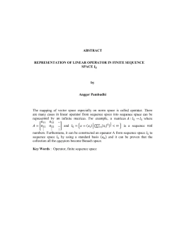 ABSTRACT REPRESENTATION OF LINEAR OPERATOR IN FINITE
