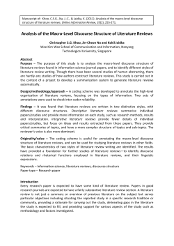 Analysis of the Macro-Level Discourse Structure of Literature Reviews