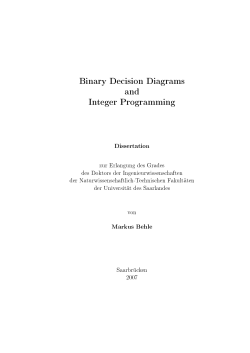 Binary Decision Diagrams and Integer Programming
