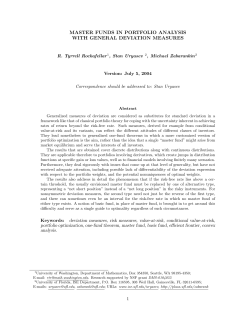 master funds in portfolio analysis with general deviation measures