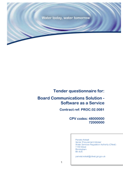 BCS Tender Questionnaire