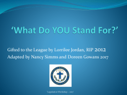 TAKE THAT SEAT - The Catholic Women`s League of Canada