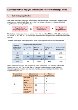 2. Exercises that will help you understand how your microscope works