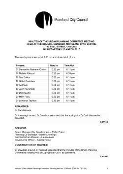 Minutes of the UPC meeting 22 March 2017