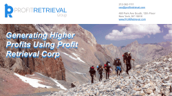 Generating Higher Profits Using Profit Retrieval Corp