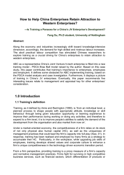 the "PDCA" Recycle http://www - Chinese Economic Association UK