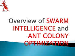 Overview of SWARM INTELLIGENCE and ANT COLONY