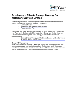 Developing a Climate Change Strategy for Watercare Services Limited