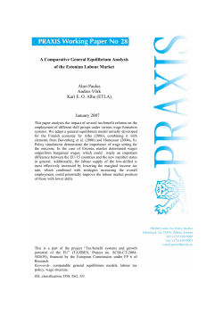 A Comparative General Equilibrium Analysis of the Estonian