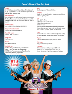 Fact Sheet - Capone`s Dinner Show