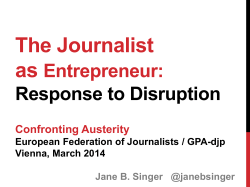 The Journalist as Entrepreneur - International Federation of