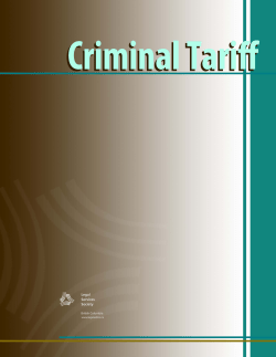 Criminal Tariff - Legal Services Society