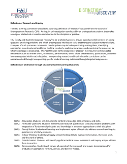 1 Definition of Research and Inquiry The DTD Steering Committee