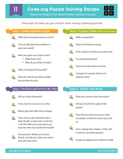 Code.org Puzzle Solving Recipe