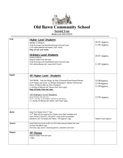 Second Year - Old Bawn Community School