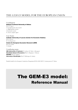 The GEM-E3 model