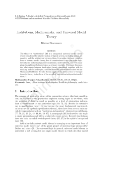 Institutions, Madhyamaka, and Universal Model Theory