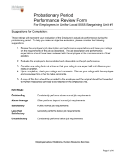 Unifor Probationary Evaluation Form