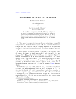 Orthogonal measures and ergodicity