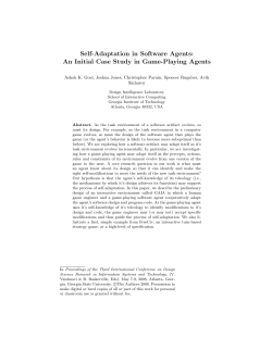 Self-Adaptation in Software Agents: An Initial Case Study in Game