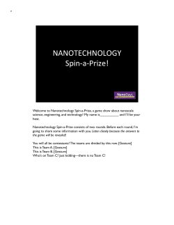 1 Welcome to Nanotechnology Spin-a