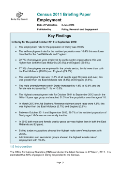 Census 2011 Employment Report