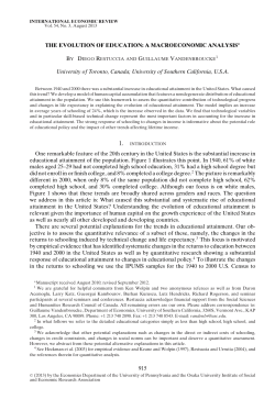 the evolution of education: a macroeconomic analysis