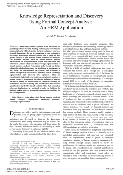 Knowledge Representation and Discovery Using Formal
