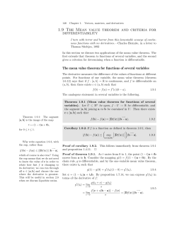 1.9 The Mean value theorem and criteria for