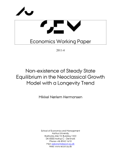 Economics Working Paper Non-existence of Steady State