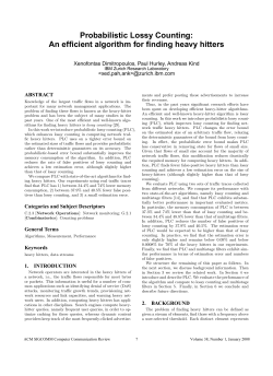 Probabilistic Lossy Counting: An efficient algorithm for finding heavy