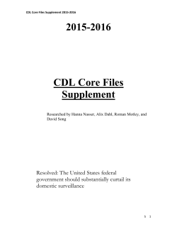 2015-2016 CDL Core Files Supplement