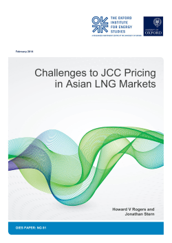 Challenges to JCC Pricing in Asian LNG Markets