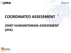 Coordinated Assessment Approach for Syria Crisis