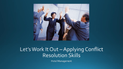 PowerPoint - Let`s Work It Out - Applying Conflict Resolution Skills