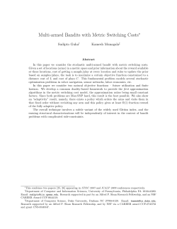 Multi-armed Bandits with Metric Switching Costs