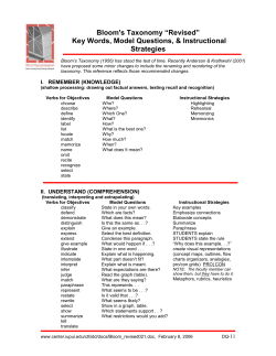 Bloom`s Taxonomy`s - University of Colorado Boulder