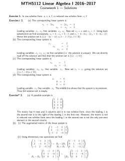 MTH5112 Linear Algebra I 2016&ndash;2017