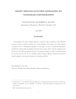 money demand function estimation by nonlinear cointegration