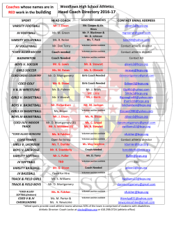 Head Coach Directory 2016-17