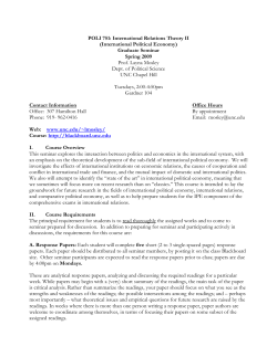 POLI 751: International Relations Theory II (International Political