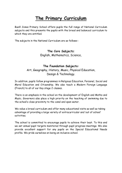 The Primary Curriculum - Busill Jones Primary School