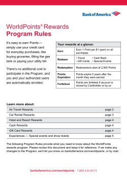 WorldPoints&reg; Rewards Program Rules
