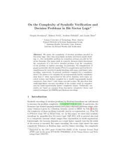 On the Complexity of Symbolic Verification and Decision Problems