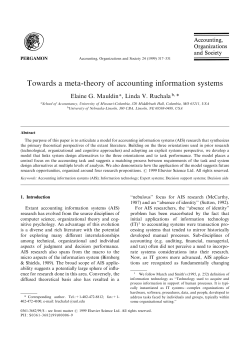 Towards a meta-theory of accounting information systems (PDF
