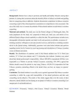 ABSTRACT Background: Dentists have a duty to promote oral health