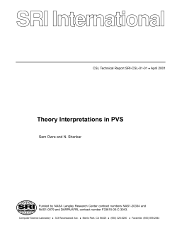 Theory Interpretations in PVS - PVS Specification and Verification
